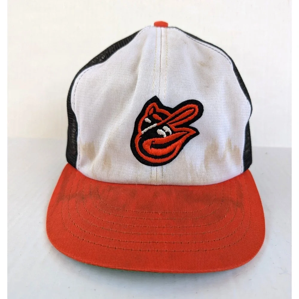 Vintage Baltimore‎ Orioles Hat STAINS Snapback 80s Mesh MLB Union USA Made Annco